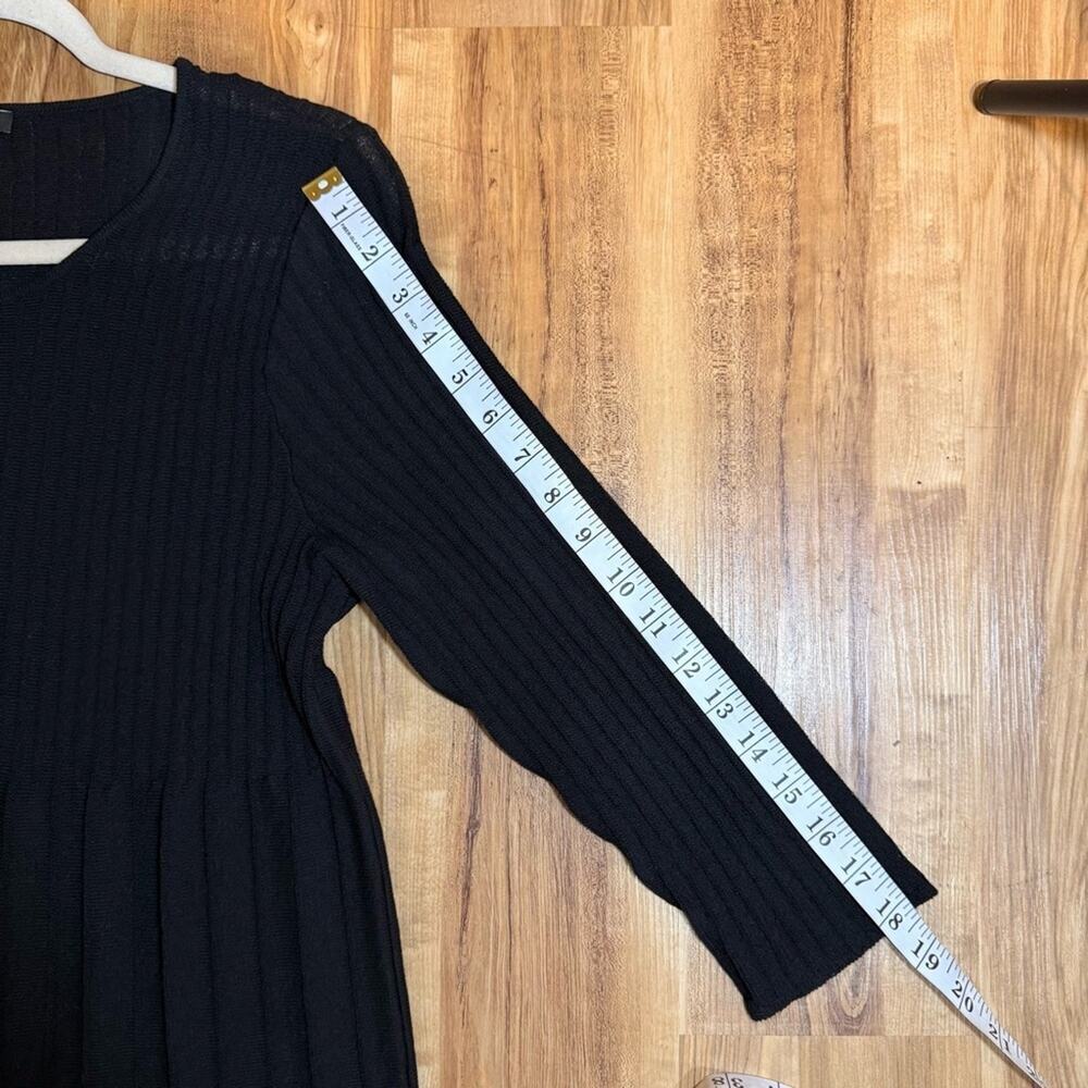 Eileen Fisher Washable Wool Rib Release Pleat Knit Dress Size M - Picture 7 of 9